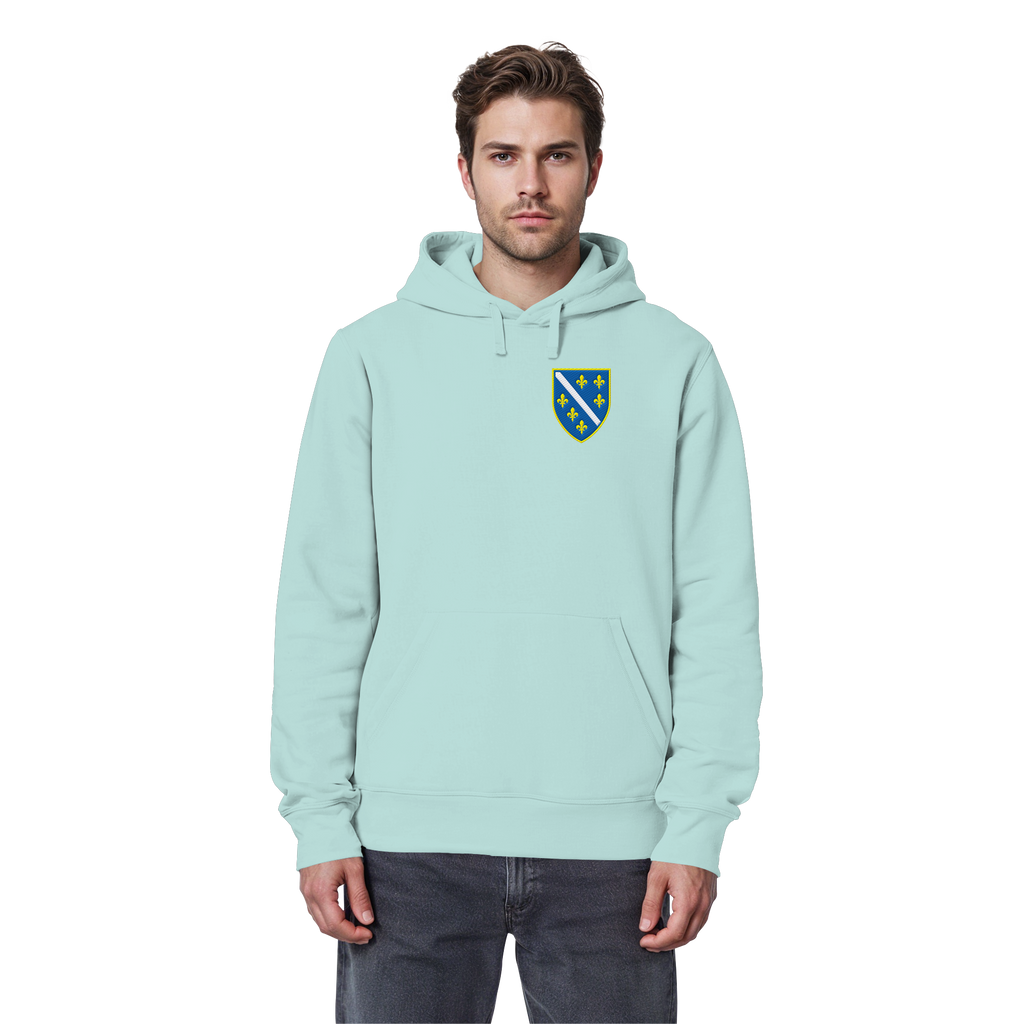 Bosnisches Wappen – Heimatliebe mit Stolz | Premium Stickerei - Organic Basic Hoodie