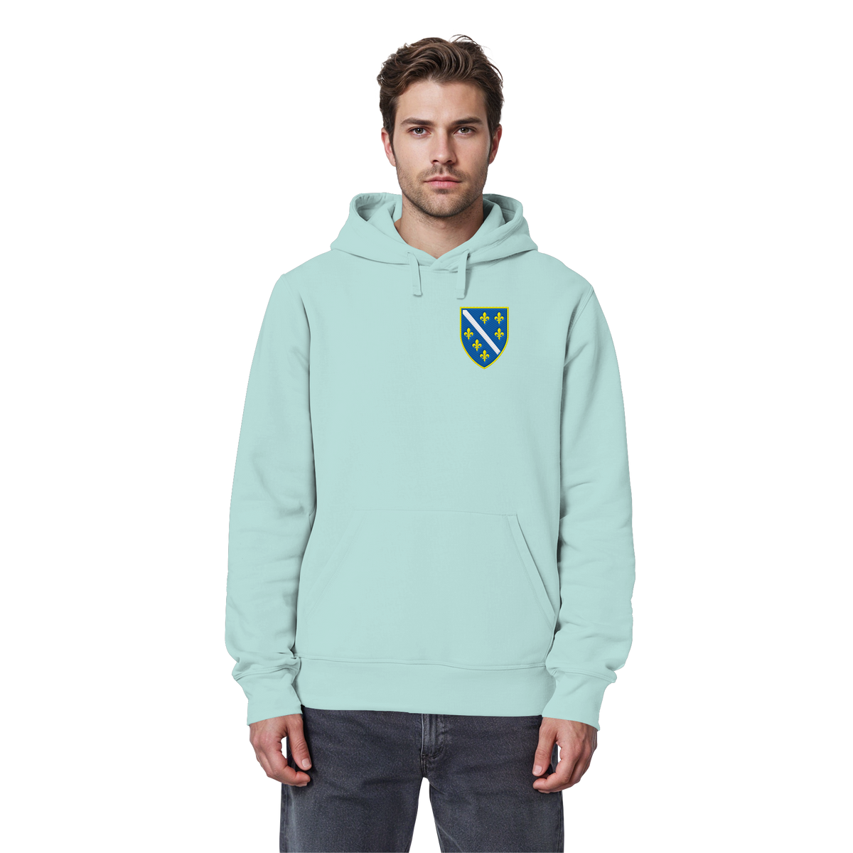 Bosanski grb – ljubav prema domovini s ponosom | Premium vez – organski basic hoodie