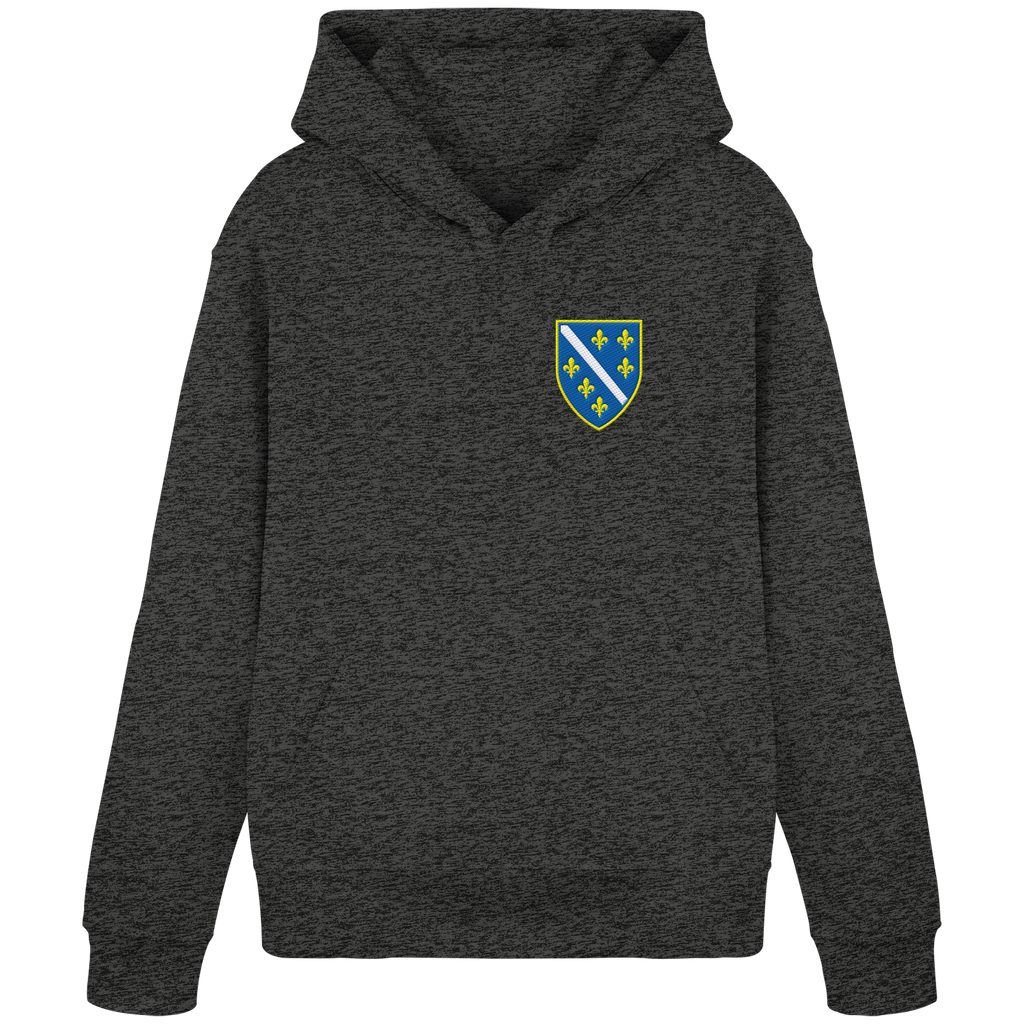 Bosnisches Wappen – Heimatliebe mit Stolz | Premium Stickerei - Organic Basic Hoodie
