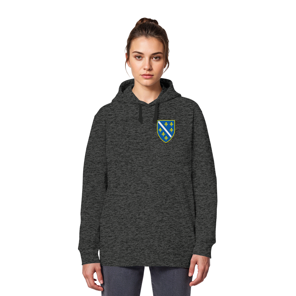 Bosnisches Wappen – Heimatliebe mit Stolz | Premium Stickerei - Organic Basic Hoodie