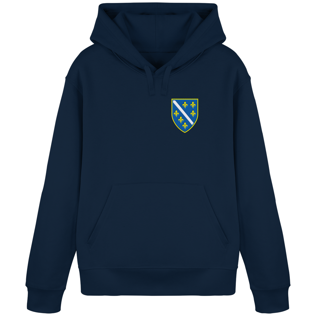 Bosnisches Wappen – Heimatliebe mit Stolz | Premium Stickerei - Organic Basic Hoodie