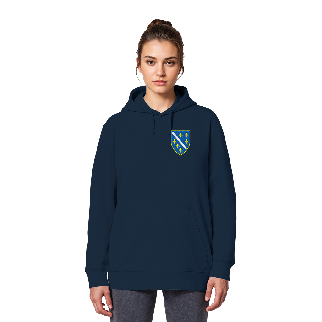 Bosnisches Wappen – Heimatliebe mit Stolz | Premium Stickerei - Organic Basic Hoodie