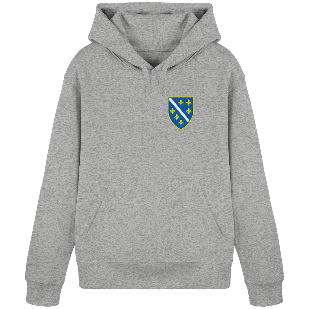 Bosnisches Wappen – Heimatliebe mit Stolz | Premium Stickerei - Organic Basic Hoodie