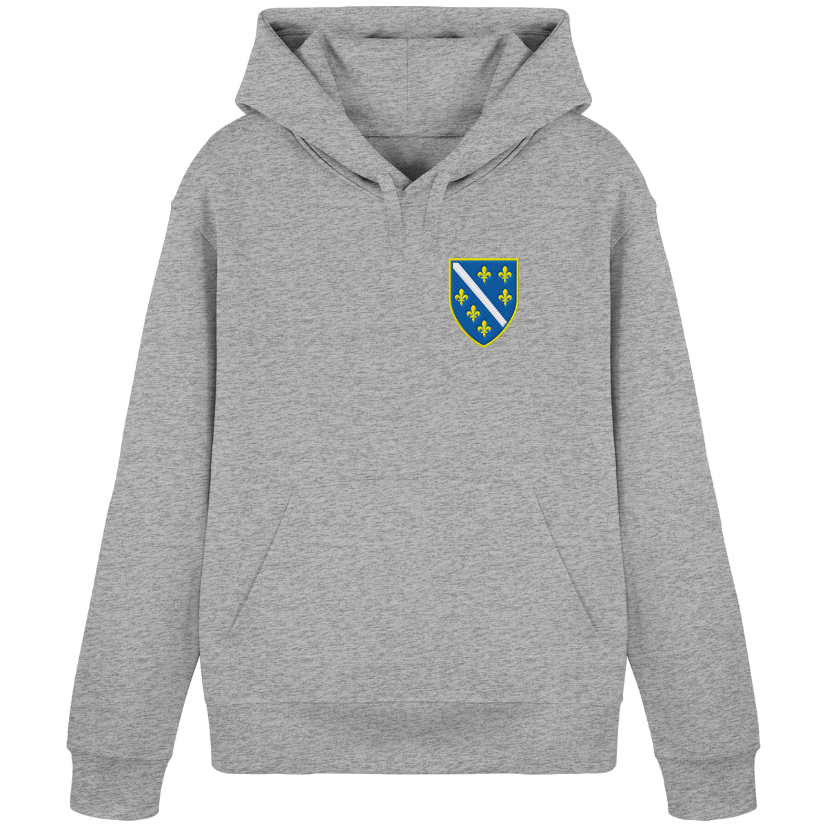 Bosnisches Wappen – Heimatliebe mit Stolz | Premium Stickerei - Organic Basic Hoodie