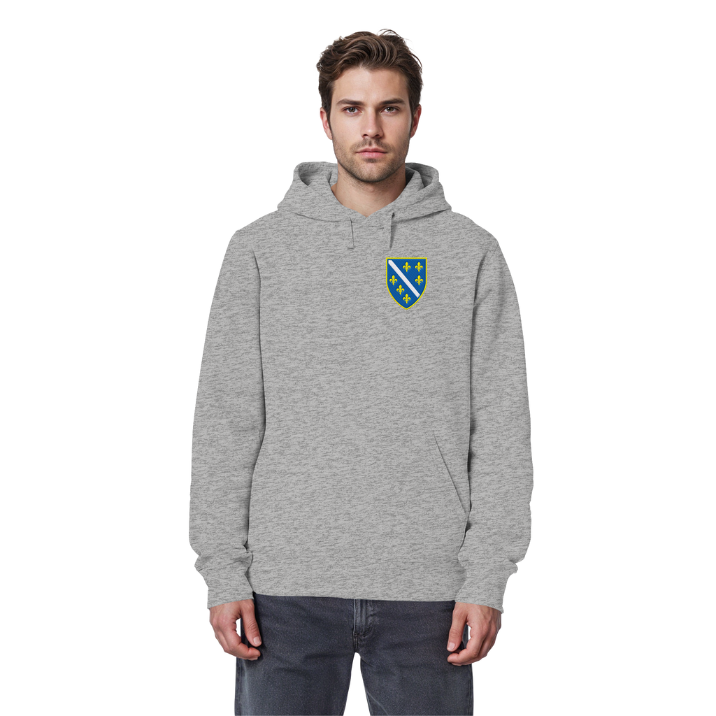 Bosnisches Wappen – Heimatliebe mit Stolz | Premium Stickerei - Organic Basic Hoodie