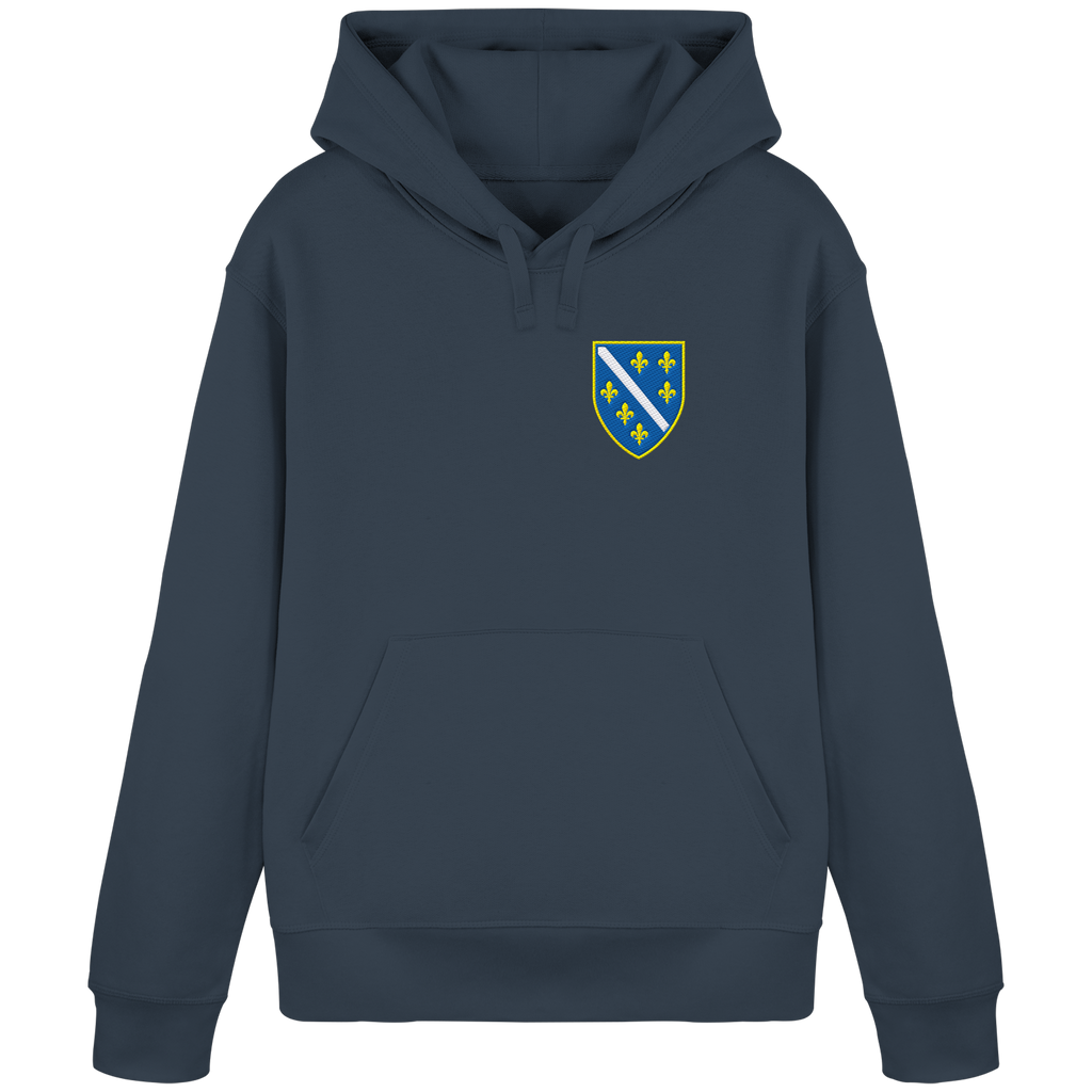 Bosnisches Wappen – Heimatliebe mit Stolz | Premium Stickerei - Organic Basic Hoodie