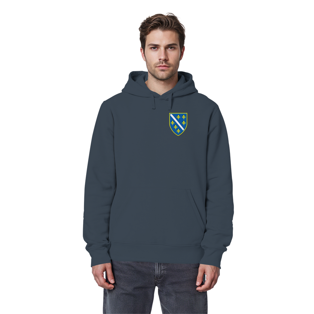 Bosnisches Wappen – Heimatliebe mit Stolz | Premium Stickerei - Organic Basic Hoodie