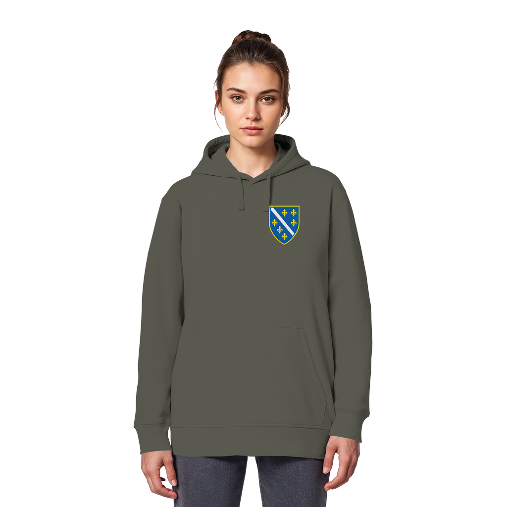 Bosnisches Wappen – Heimatliebe mit Stolz | Premium Stickerei - Organic Basic Hoodie