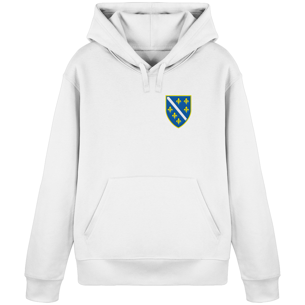 Bosnisches Wappen – Heimatliebe mit Stolz | Premium Stickerei - Organic Basic Hoodie