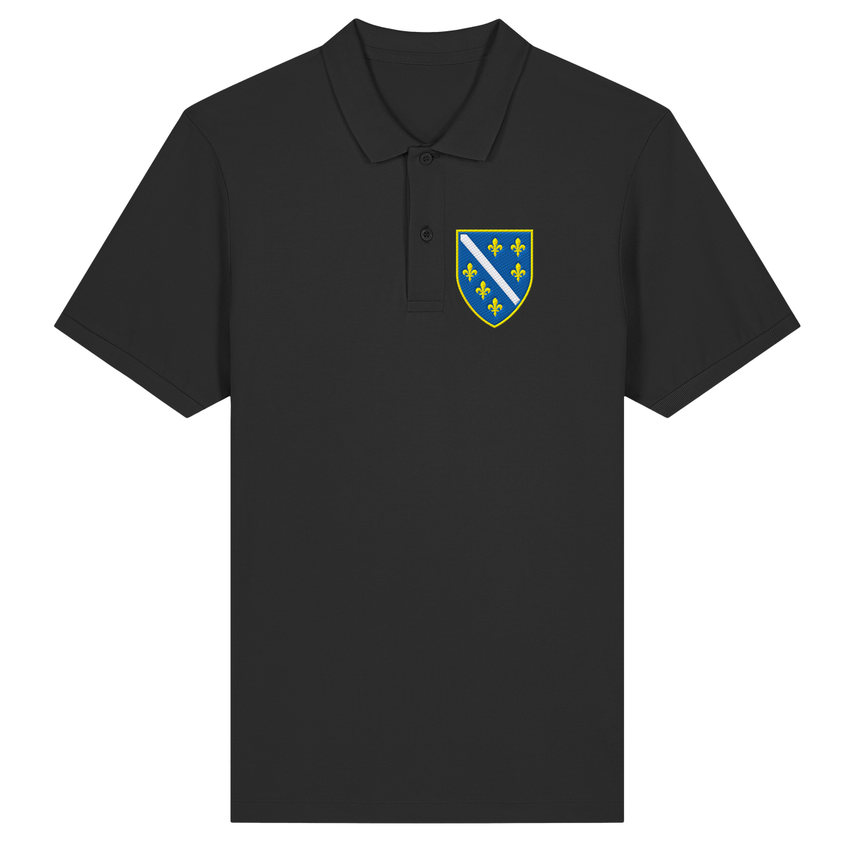 Bosnisches Wappen – Heimatliebe mit Stolz | Premium Stickerei - Organic Fitted Poloshirt
