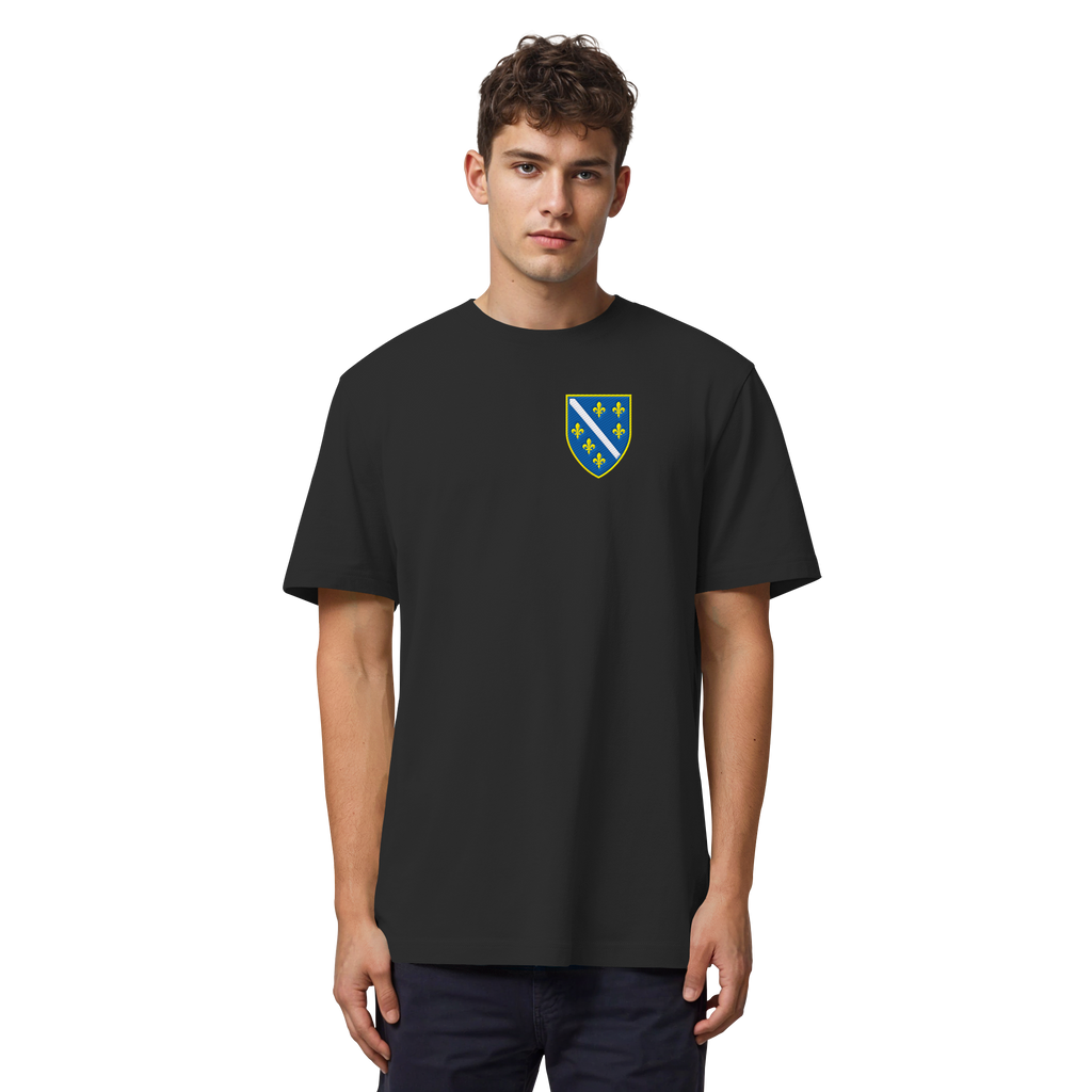 Bosnisches Wappen – Heimatliebe mit Stolz | Premium Stickerei - Organic Heavy Shirt