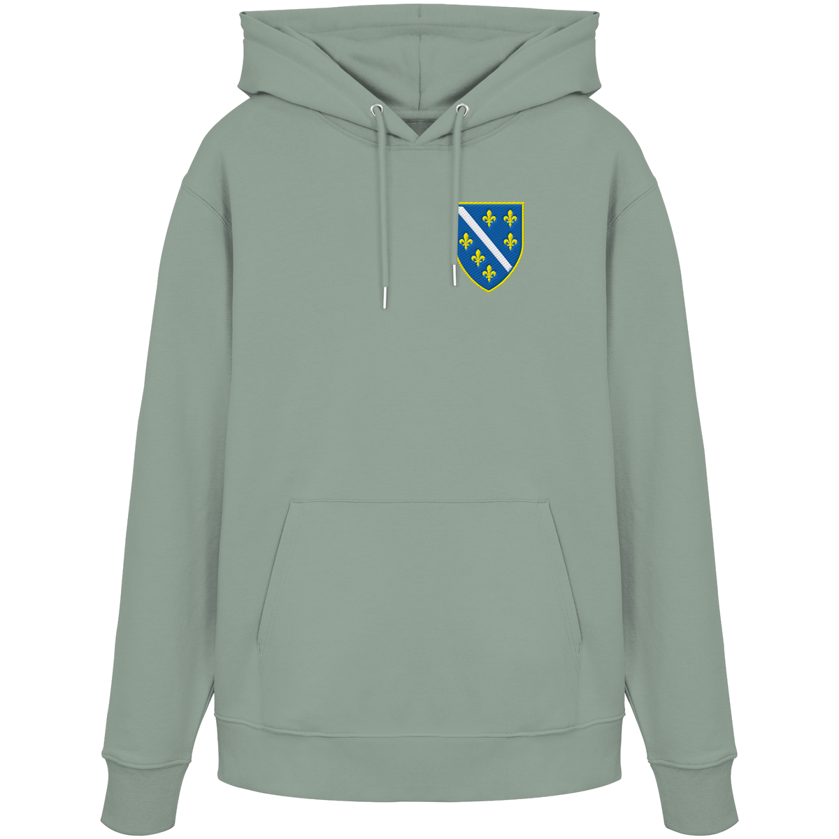 Bosnisches Wappen – Heimatliebe mit Stolz | Premium Stickerei - Organic Hoodie