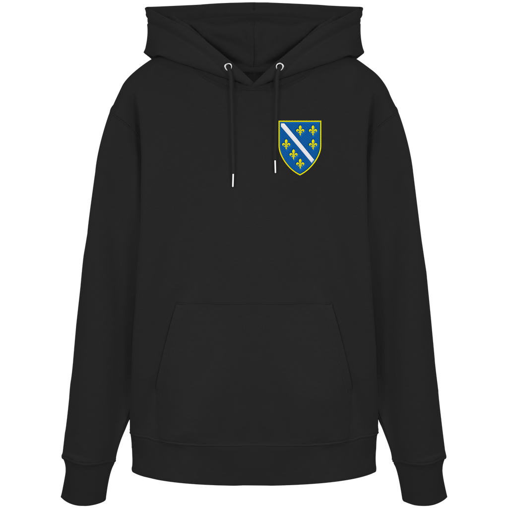 Premium organski hoodie s grbom Bosne i Višegradom i vezom | Stanley/Stella – Unisex
