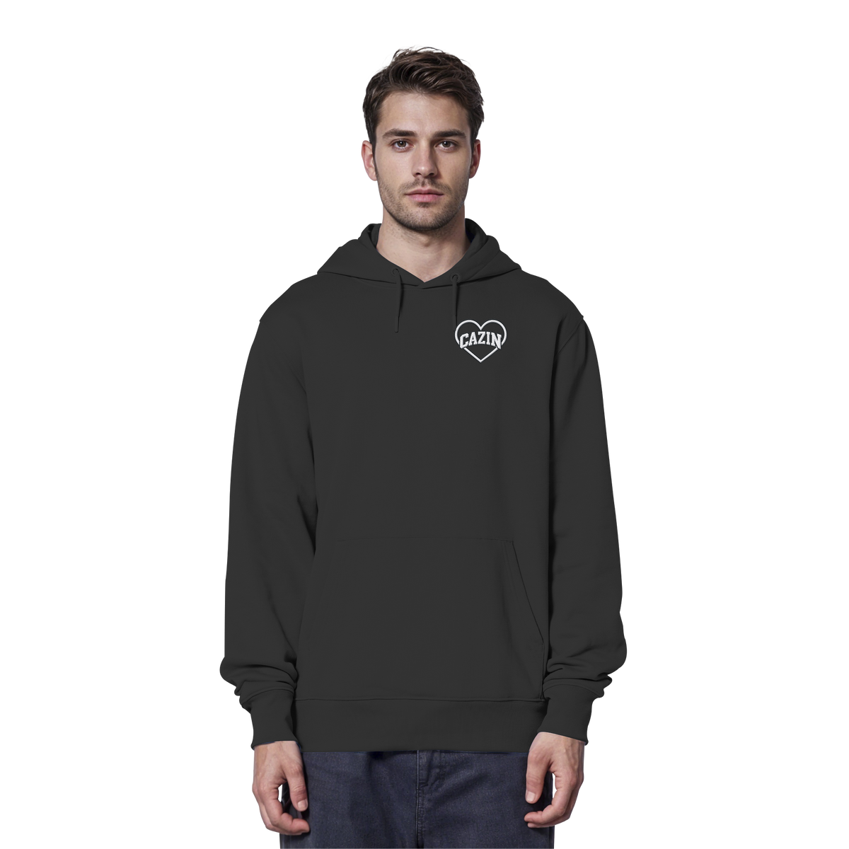 CAZIN Stanley/Stella Premium Bio Hoodie mit Herz-Stickerei | Unisex