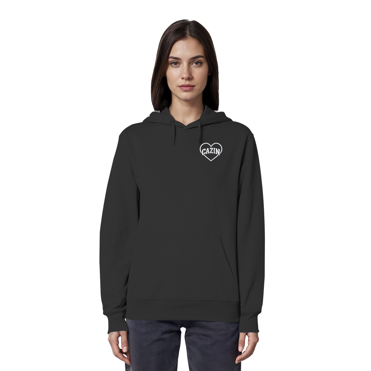 CAZIN Stanley/Stella Premium Bio Hoodie mit Herz-Stickerei | Unisex