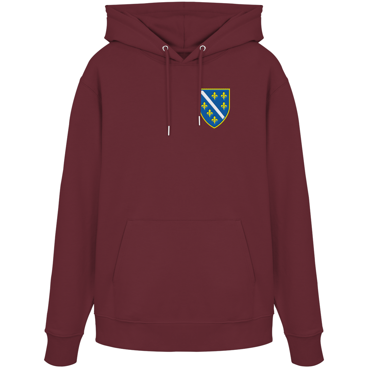 Bosnisches Wappen – Heimatliebe mit Stolz | Premium Stickerei - Organic Hoodie