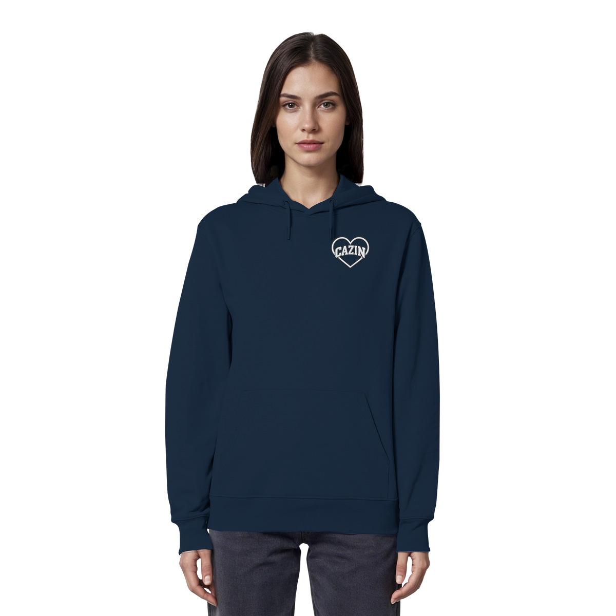 CAZIN Stanley/Stella Premium Bio Hoodie mit Herz-Stickerei | Unisex