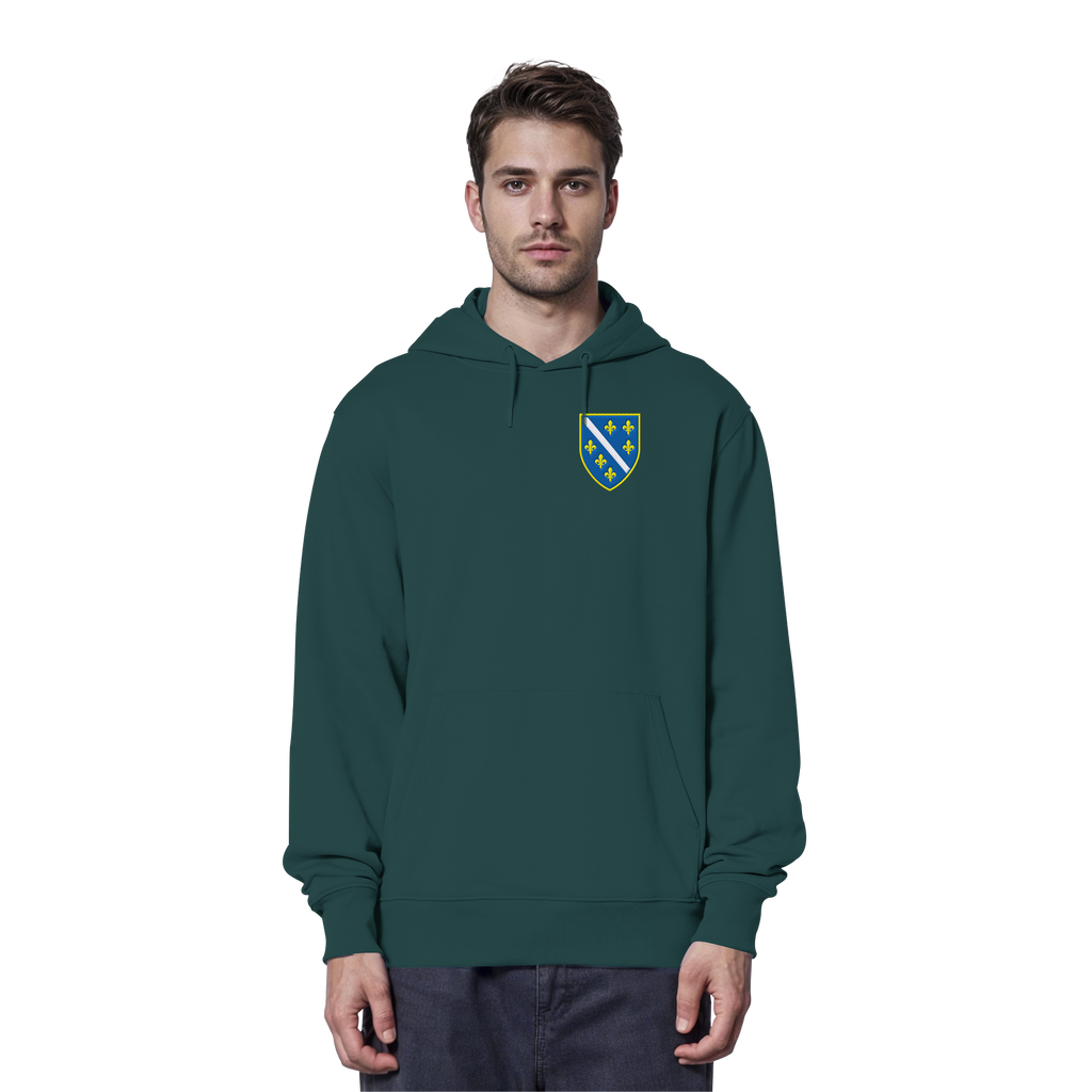 Bosnisches Wappen – Heimatliebe mit Stolz | Premium Stickerei - Organic Hoodie