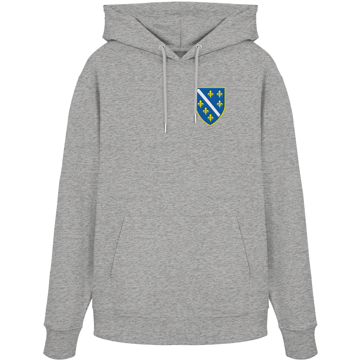 Bosnisches Wappen – Heimatliebe mit Stolz | Premium Stickerei - Organic Hoodie