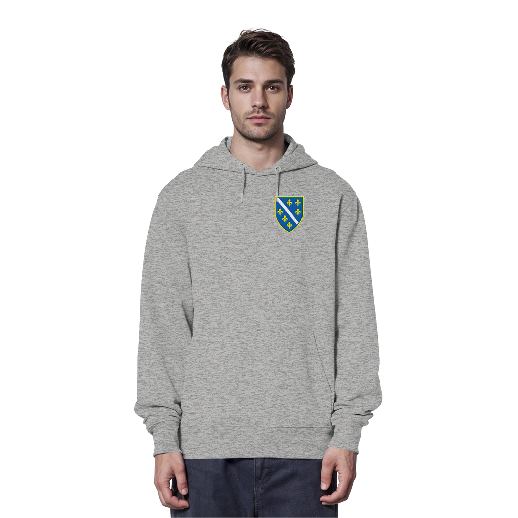 Bosnisches Wappen – Heimatliebe mit Stolz | Premium Stickerei - Organic Hoodie