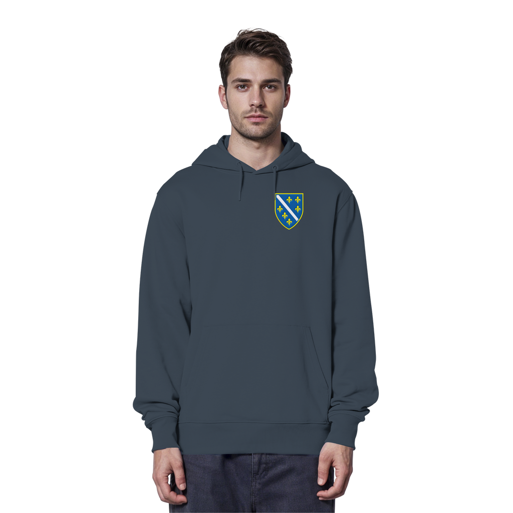 Premium organski hoodie s grbom Bosne i Višegradom i vezom | Stanley/Stella – Unisex