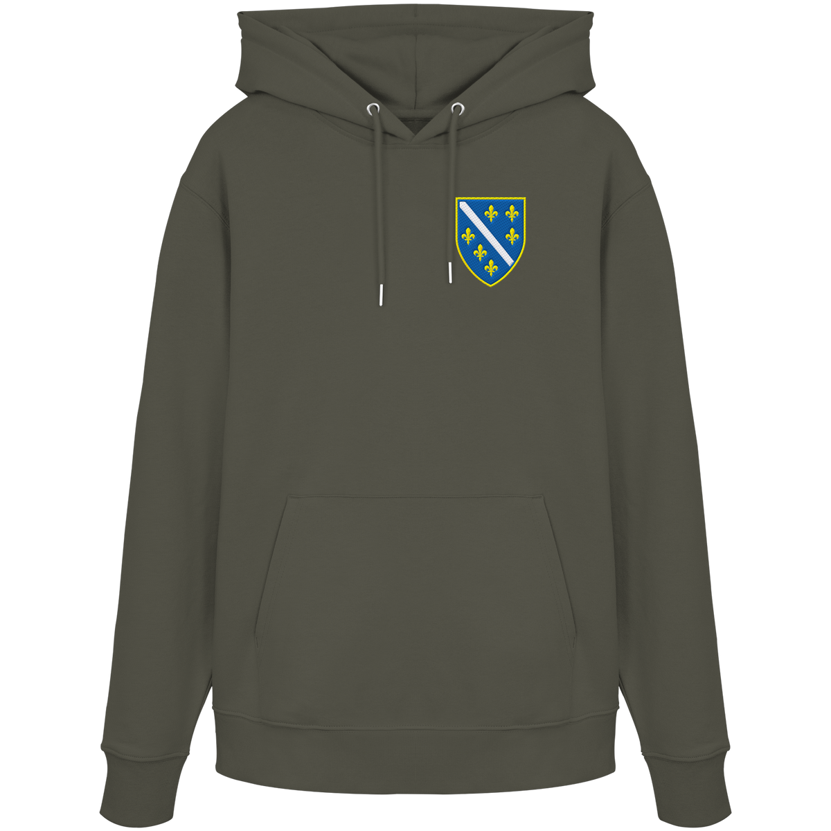 Bosnien Wappen Premium Bio Hoodie mit Stickerei | Stanley/Stella – Unisex