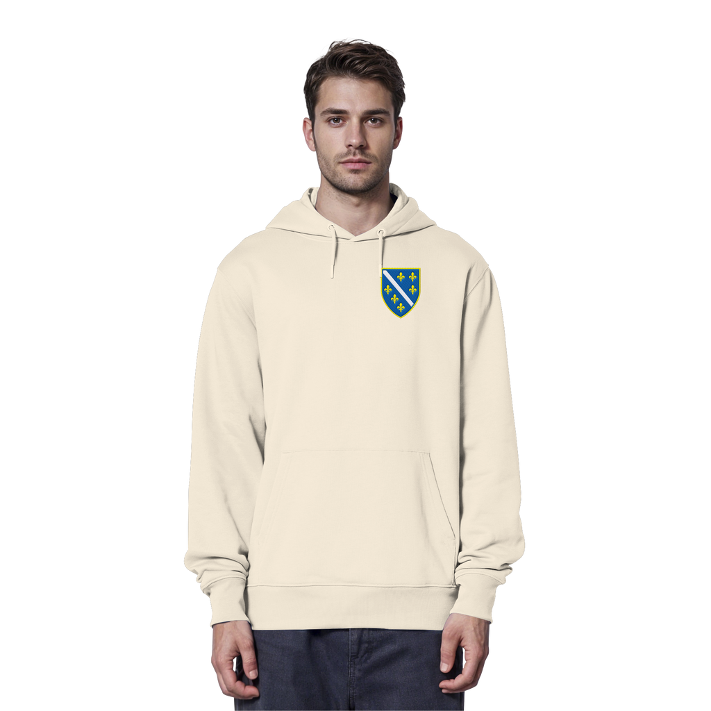 Premium organski hoodie s grbom Bosne i Višegradom i vezom | Stanley/Stella – Unisex