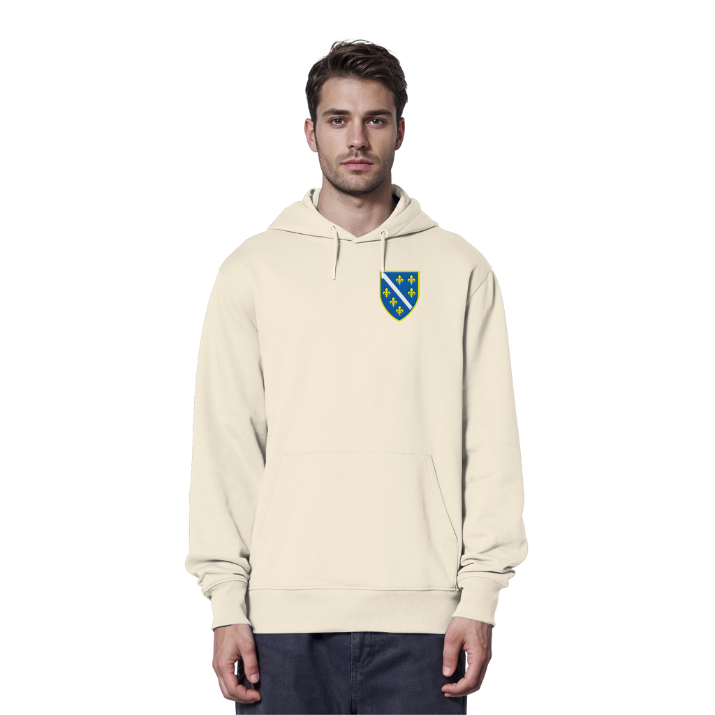 Bosnisches Wappen – Heimatliebe mit Stolz | Premium Stickerei - Organic Hoodie