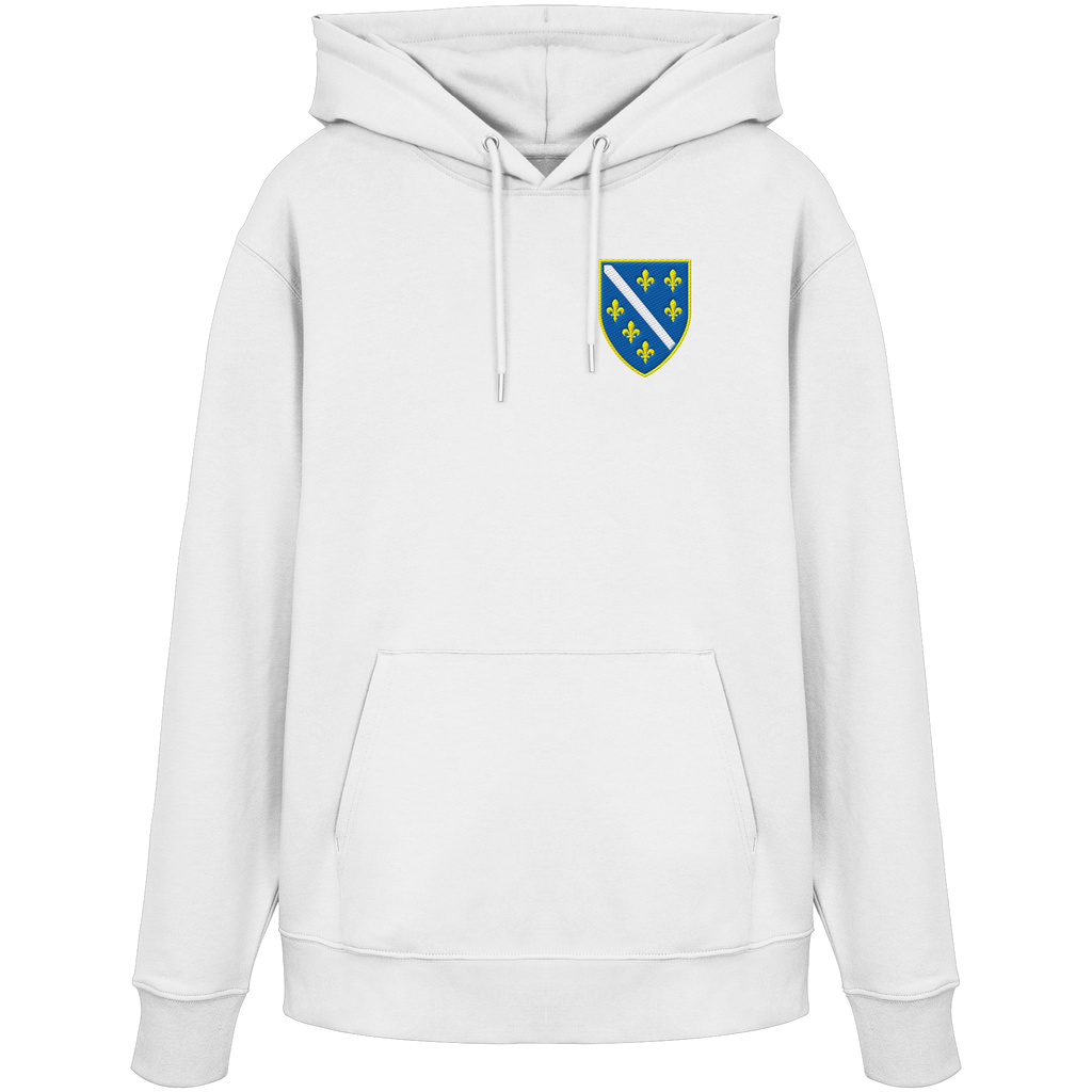 Premium organski hoodie s grbom Bosne i Višegradom i vezom | Stanley/Stella – Unisex