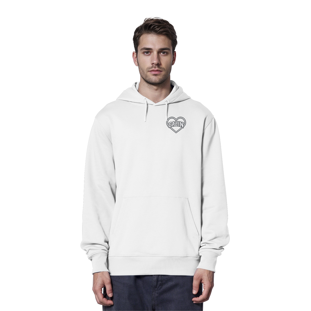 CAZIN Stanley/Stella Premium Bio Hoodie mit Herz-Stickerei | Unisex