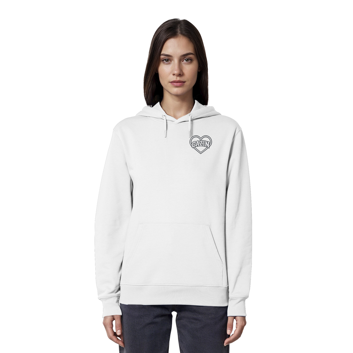 CAZIN Stanley/Stella Premium Bio Hoodie mit Herz-Stickerei | Unisex