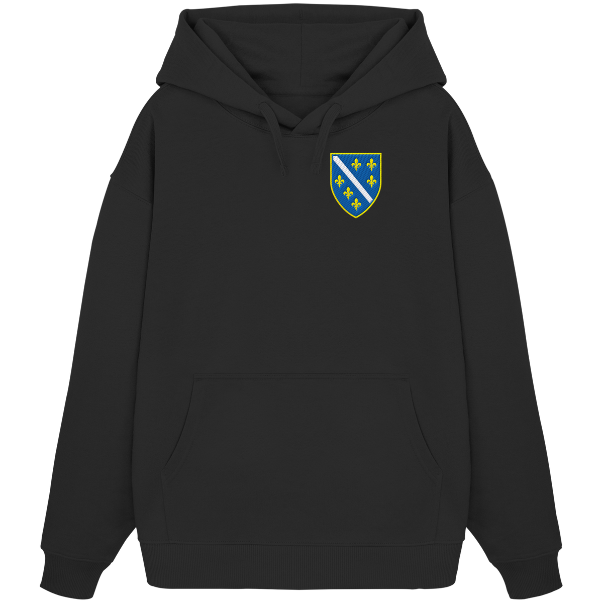 Bosnisches Wappen – Heimatliebe mit Stolz | Premium Stickerei - Organic Oversize Hoodie