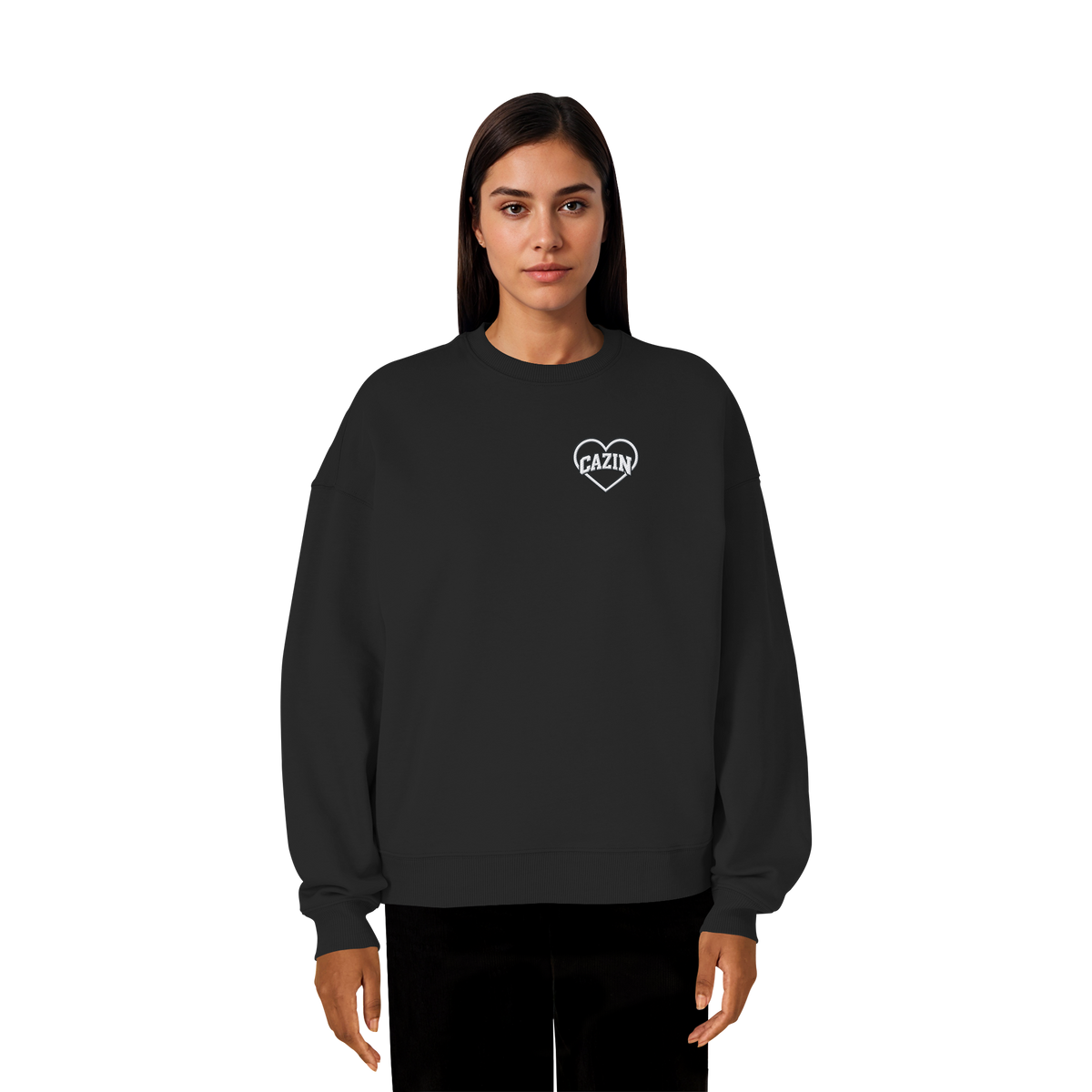CAZIN U SRCU - organska oversize majica dugih rukava