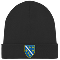 Bosnisches Wappen – Heimatliebe mit Stolz | Premium Stickerei - Organic Rib Beanie
