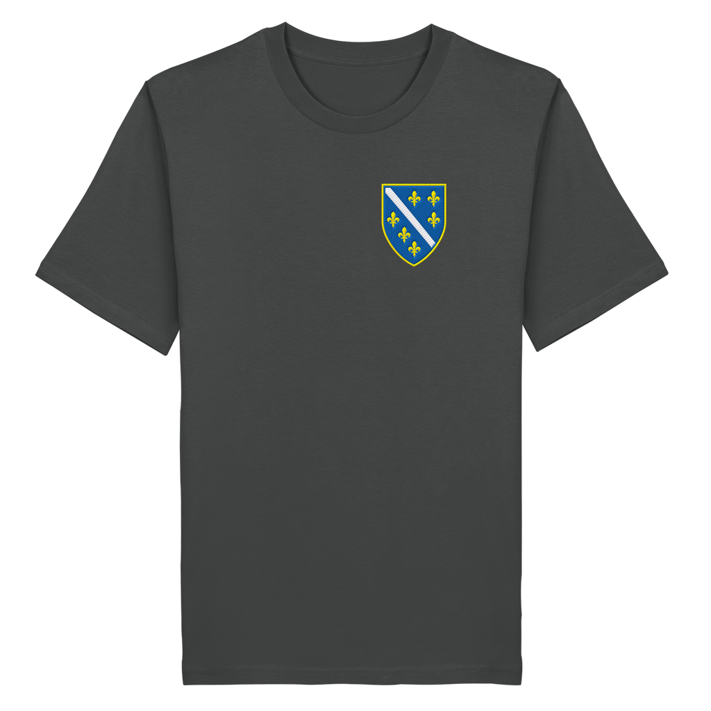Bosnisches Wappen – Heimatliebe mit Stolz | Premium Stickerei - Organic Shirt