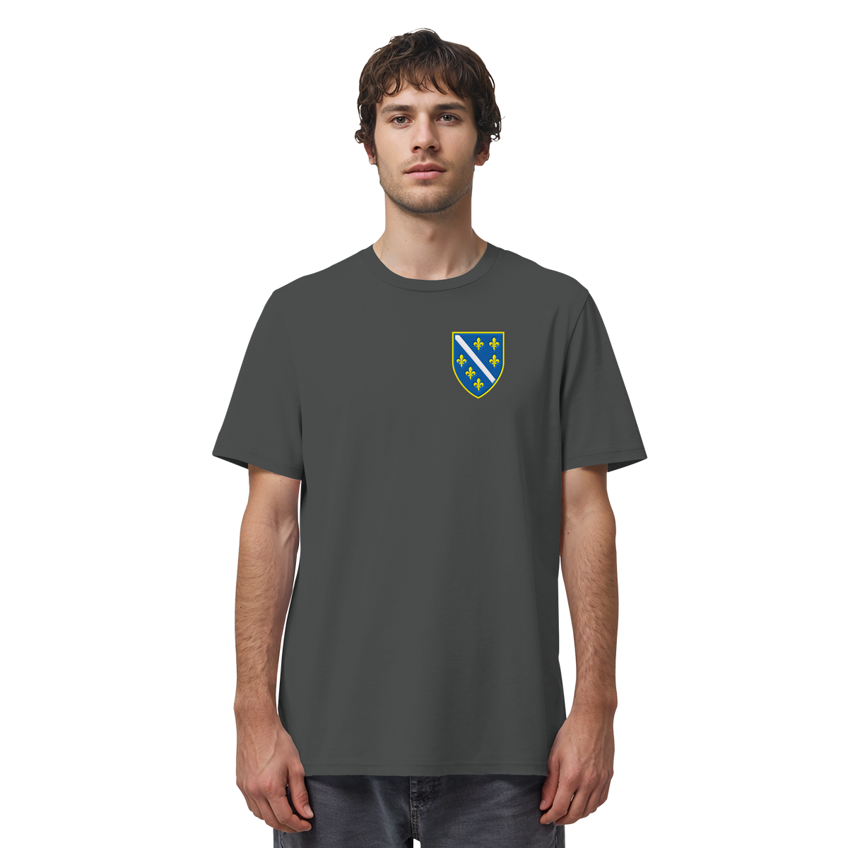 Premium organska majica s grbom Bosne i Hercegovine i vezom | Stanley/Stella – Unisex