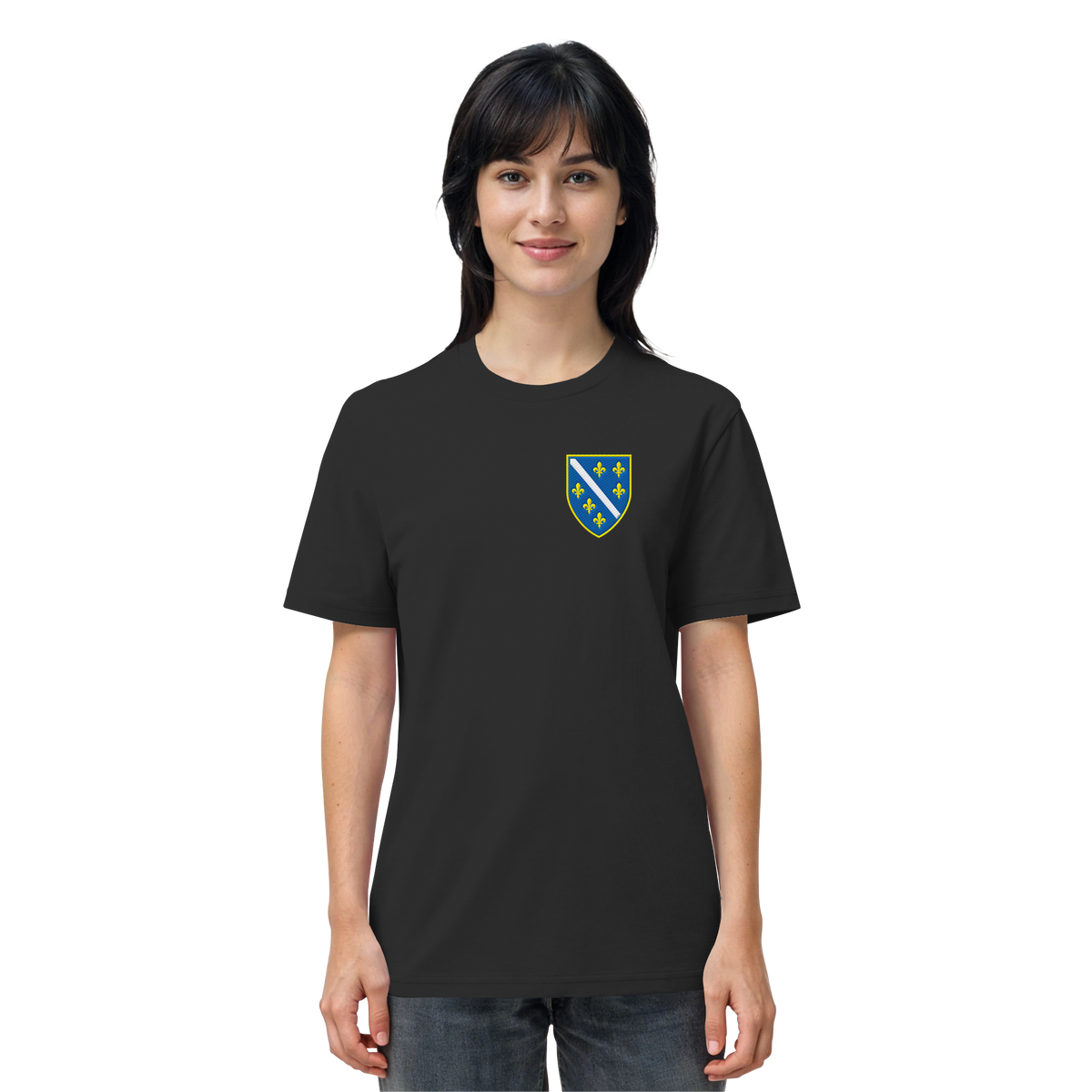 Premium organska majica s grbom Bosne i Hercegovine i vezom | Stanley/Stella – Unisex