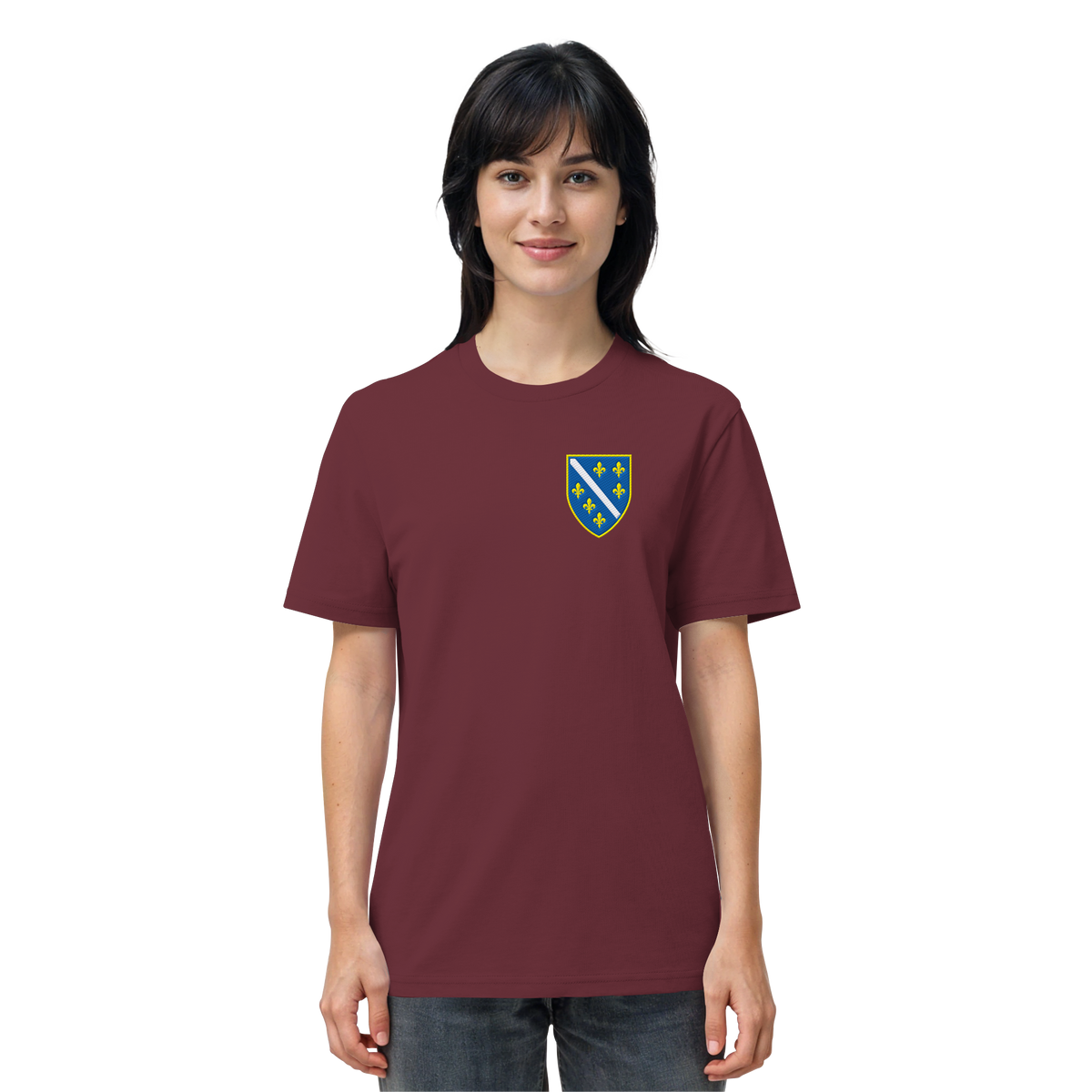 Premium organska majica s grbom Bosne i Hercegovine i vezom | Stanley/Stella – Unisex