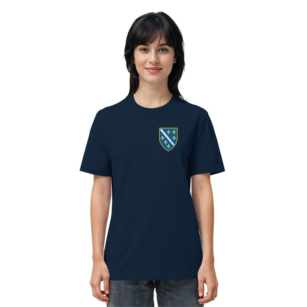 Premium organska majica s grbom Bosne i Hercegovine i vezom | Stanley/Stella – Unisex