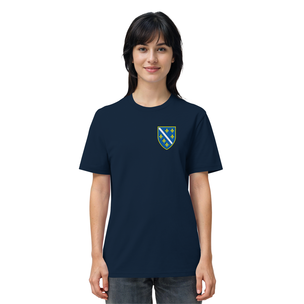 Premium organska majica s grbom Bosne i Hercegovine i vezom | Stanley/Stella – Unisex