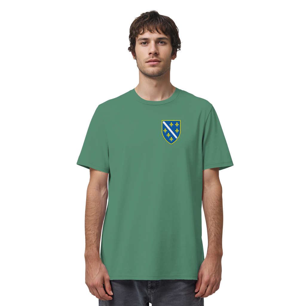 Bosnisches Wappen – Heimatliebe mit Stolz | Premium Stickerei - Organic Shirt