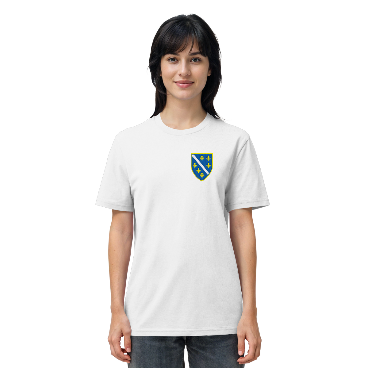 Premium organska majica s grbom Bosne i Hercegovine i vezom | Stanley/Stella – Unisex