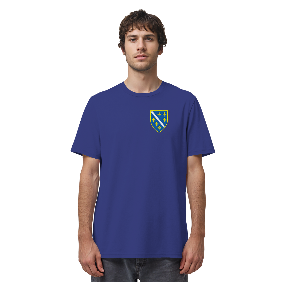 Premium organska majica s grbom Bosne i Hercegovine i vezom | Stanley/Stella – Unisex