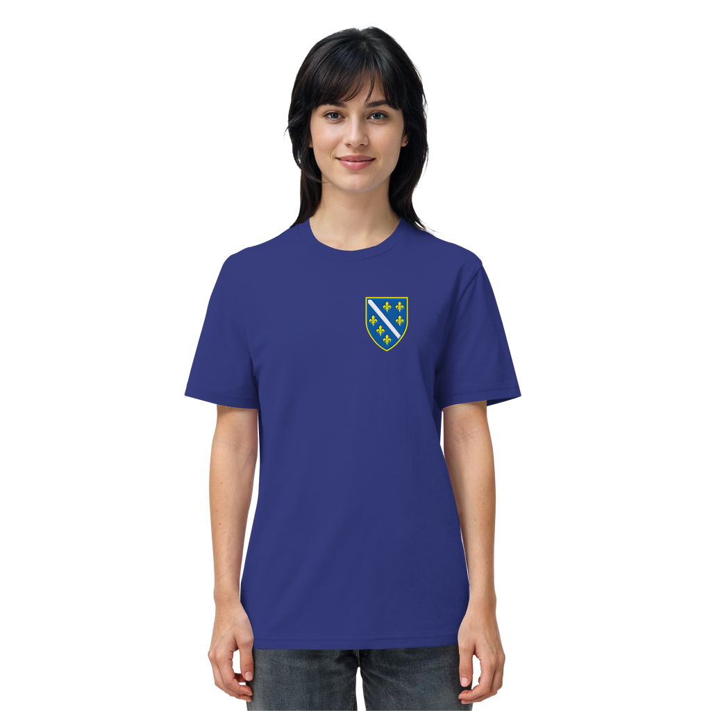 Bosnisches Wappen – Heimatliebe mit Stolz | Premium Stickerei - Organic Shirt