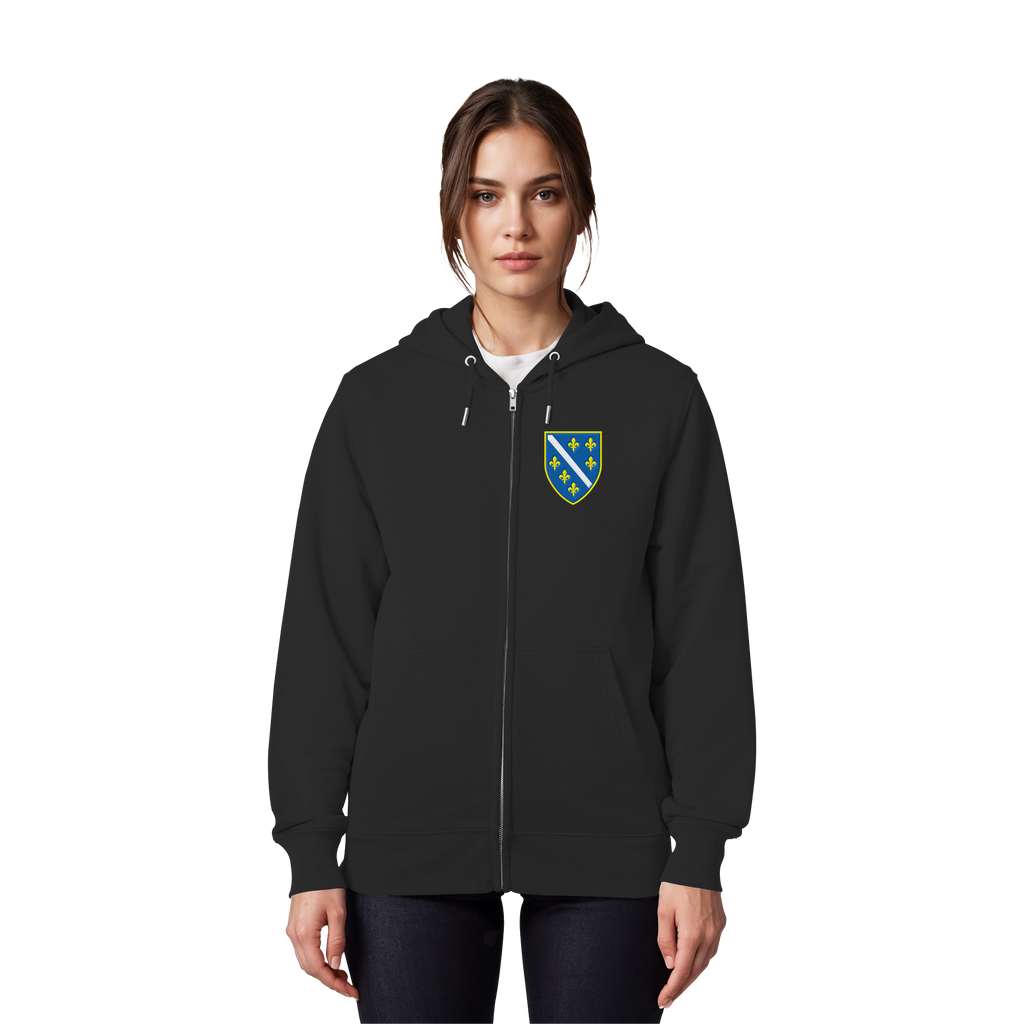 Bosnisches Wappen – Heimatliebe mit Stolz | Premium Stickerei - Organic Zipper