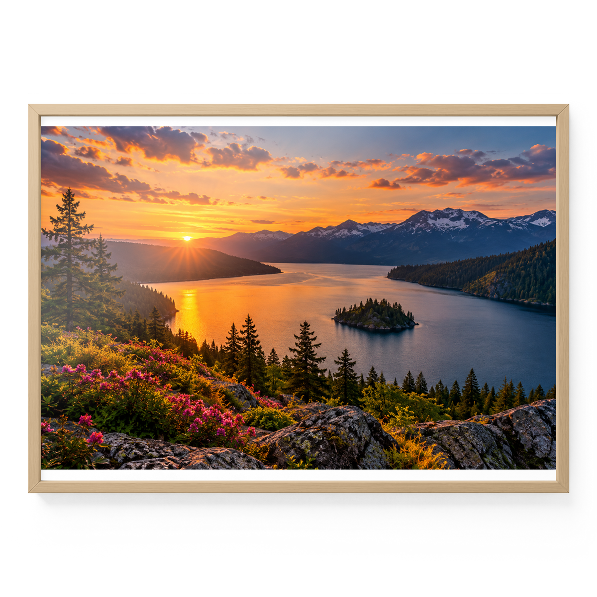 snahuljica - Poster mit Holzrahmen Din A2 (quer)