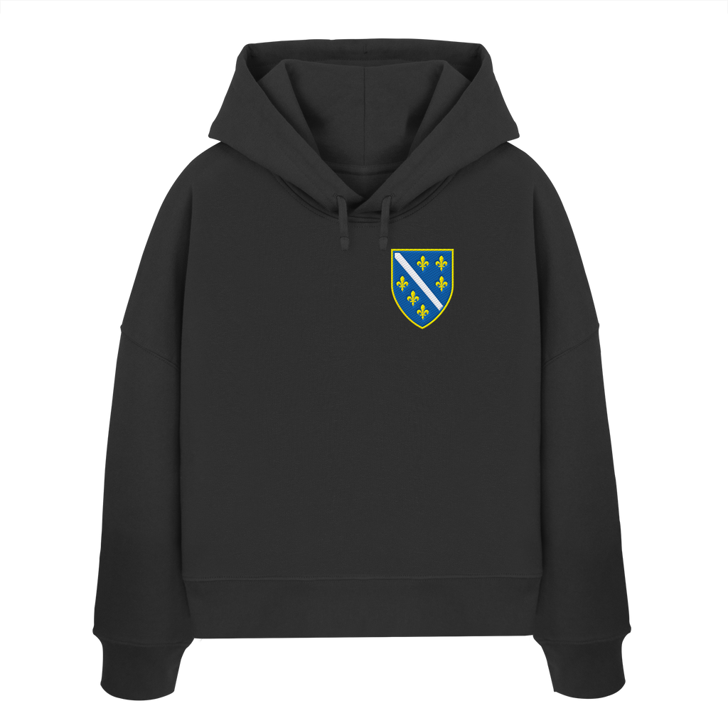 Bosnisches Wappen – Heimatliebe mit Stolz | Premium Stickerei - Womens Organic Boxcut Hoodie