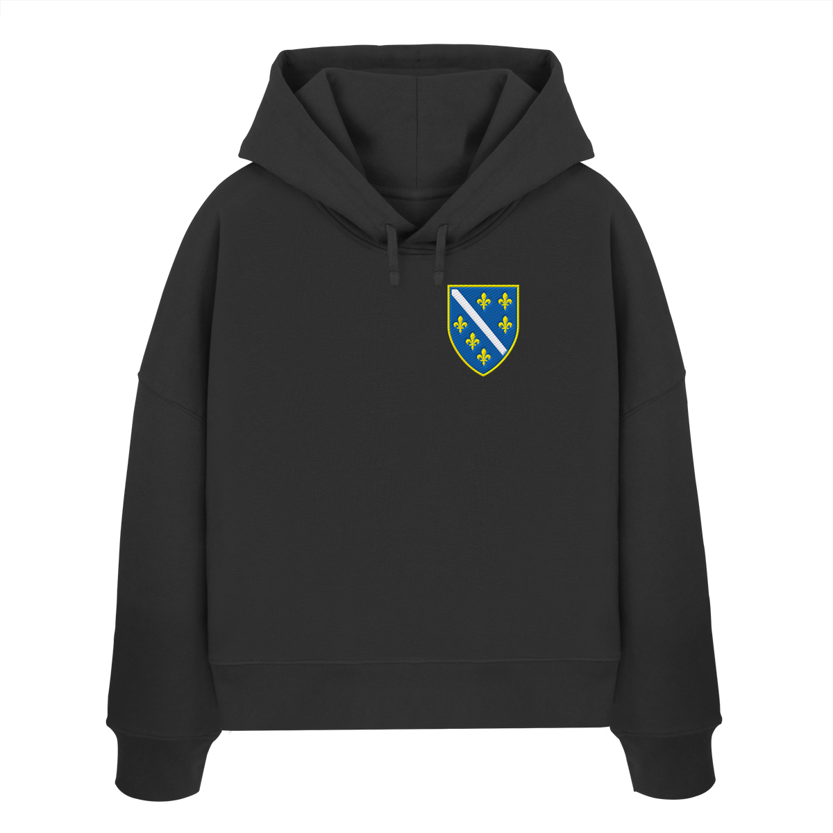Bosnisches Wappen – Heimatliebe mit Stolz | Premium Stickerei - Womens Organic Boxcut Hoodie
