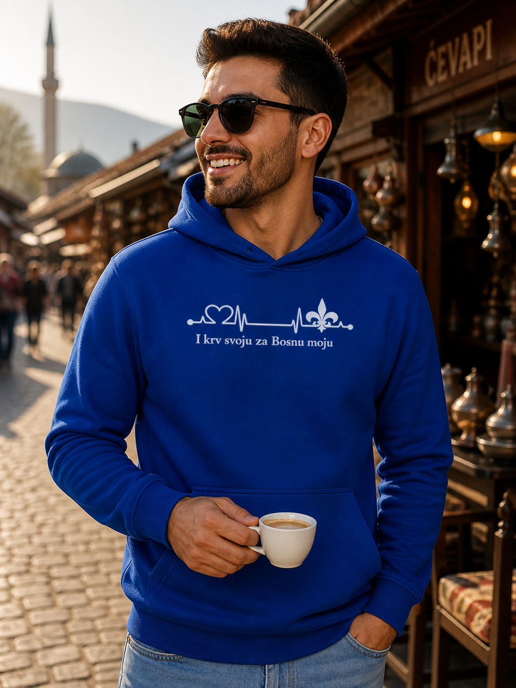 Men's Premium Organic Hoodie – Za Bosnu Moju | Front Print