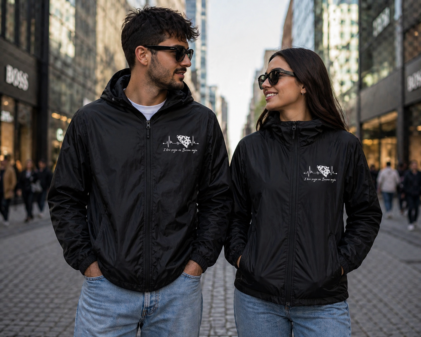 Windbreaker Bosnia – Bosna Heartbeat | Front Print